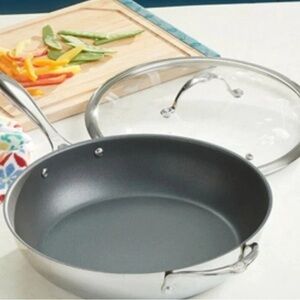 Princess House 12”Non-Stick Fry Pan with Glass Lid New!!